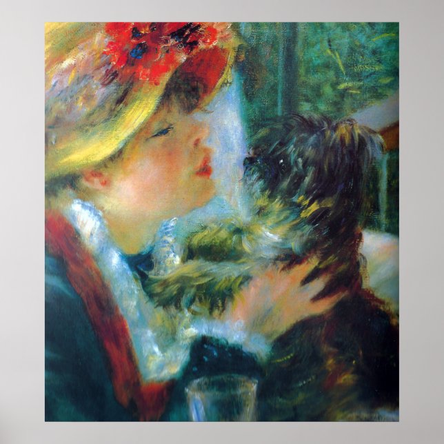 Girl and Dog Renoir Impressionism Fine Art Poster (Front)