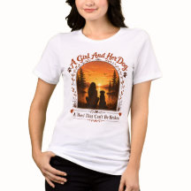 Girl and Dog Silhouette Apparel, Pet Lover Gift