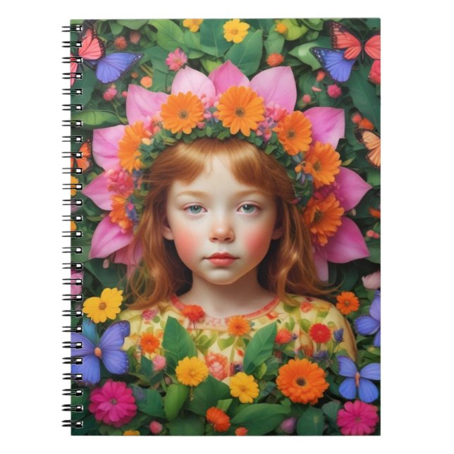 Girl and Flowers Notebook (Front)