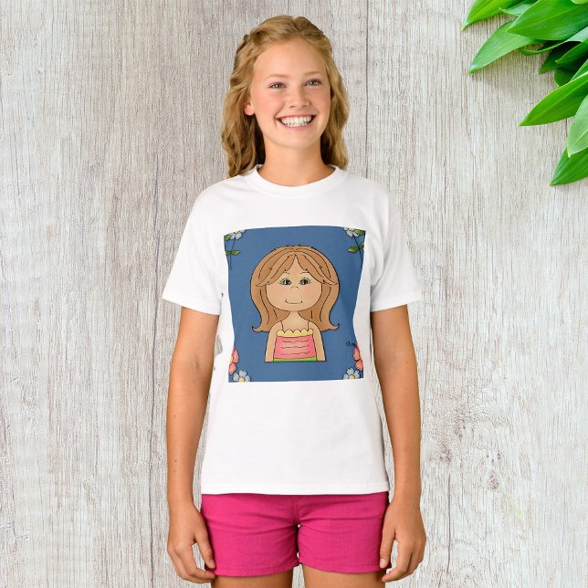 Girl And Flowers T-Shirt (Creator Uploaded)