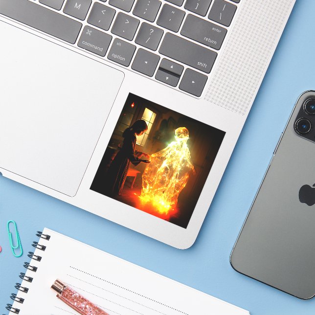 Girl and Ghost (Laptop w/ iPhone)