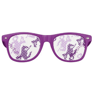 Girl and her bucking bronco pink retro sunglasses