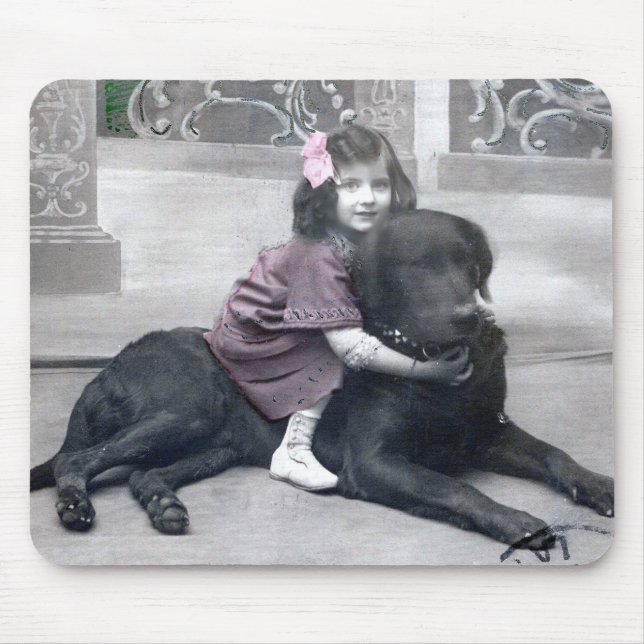 Girl and her Dog Mouse Pad (Front)