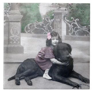 Girl and her Dog Tile