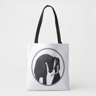 Girl and Horse Horseriding Equestrian Tote Bag