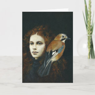 Girl And Jay Greetings Card