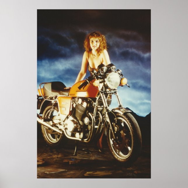 Girl And Motorcycle Poster (Front)