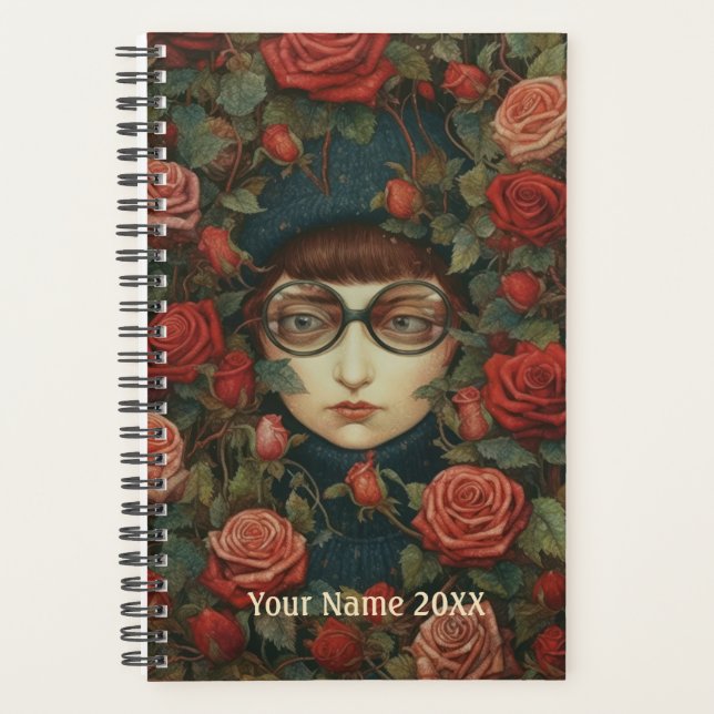 Girl and Red Roses Planner (Front)