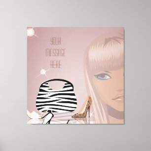 Girl and Shoes Wrapped Canvas