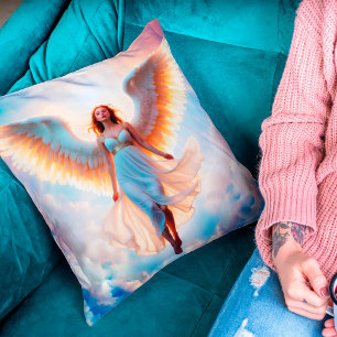Girl angel religious christian flight fantasy art  cushion