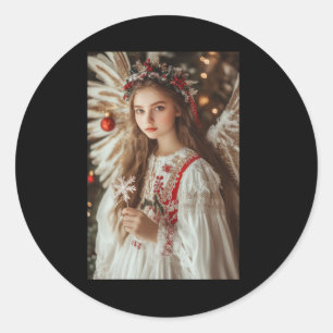 Girl Angel With Flowers Sticker