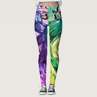 Girl Anime Art Cartoon on Customised Tight Leggings