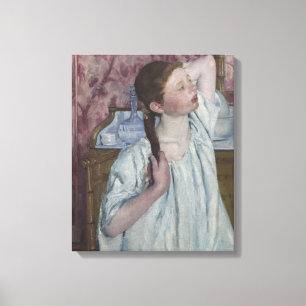 Girl Arranging Her Hair, 1886 (oil on canvas) Canvas Print