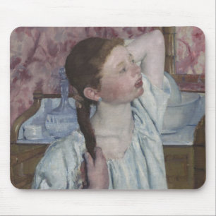 Girl Arranging Her Hair, 1886 (oil on canvas) Mouse Pad