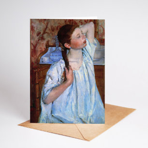 Girl Arranging Her Hair   Mary Cassatt Card