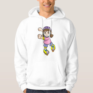 Girl as Skater with Skates & Helmet Hoodie