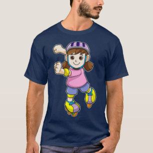 Girl as Skater with Skates Helmet T-Shirt
