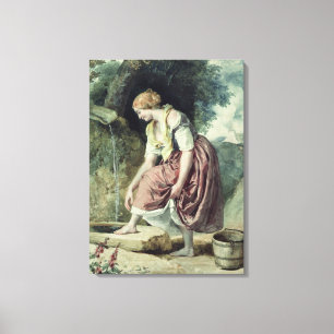 Girl at a Conduit Canvas Print