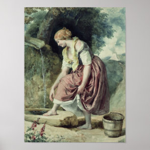 Girl at a Conduit Poster