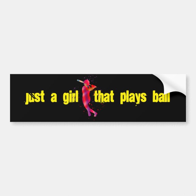 Girl at Bat Bumper Sticker (Front)