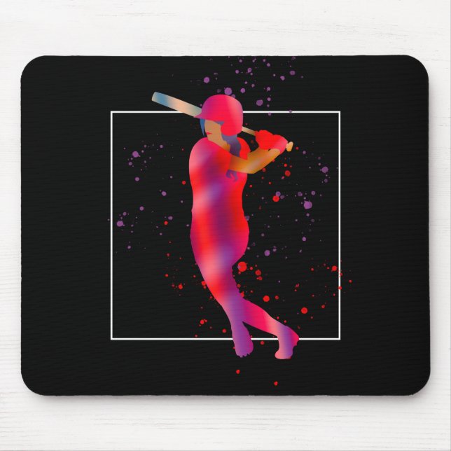 Girl at Bat Mouse Pad (Front)