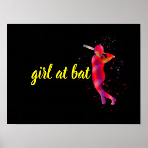 Girl at Bat Poster