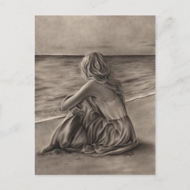 Girl at beach Postcard (Front)