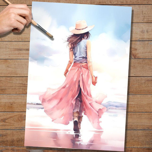 Girl at the Beach 3 Decoupage Paper (Creator Uploaded)