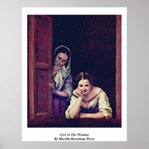 Girl At The Window By Murillo Bartolome Perez Poster