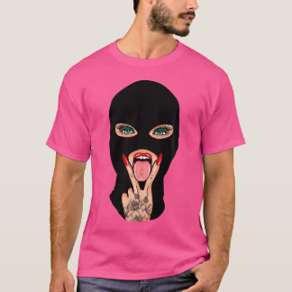 Girl Baby Baklava Mask Women Hip Hop Gangster Rap T-Shirt