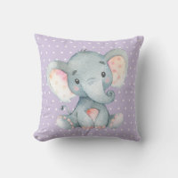 Girl Baby Elephant Purple and Grey