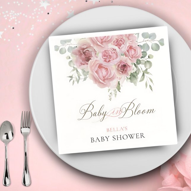 Girl Baby in Bloom Baby Shower Napkins (Creator Uploaded)