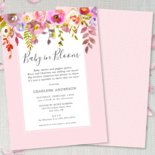 Girl Baby in Bloom Baby Sprinkle Invitation