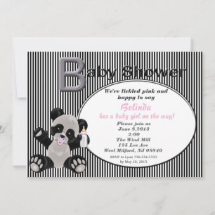 Girl Baby Panda Baby Shower Invitation