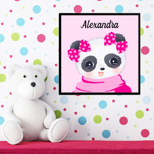 Girl Baby Panda Pink Photo Print