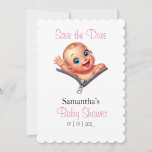 Girl Baby Peeking out Baby Shower Theme