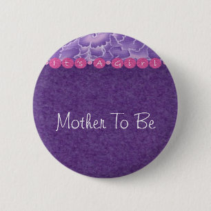 Girl-baby shower 6 cm round badge