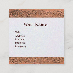 GIRL BABY SHOWER ANTIQUE PINK BUTTERFLY ,FLORAL SQUARE BUSINESS CARD