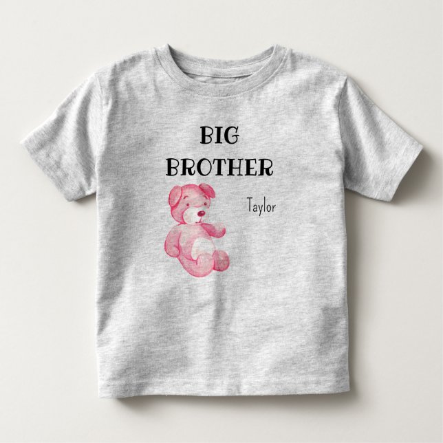 Girl Baby Shower Attire Cute Big Brother 2T - 5-6T Toddler T-Shirt (Front)