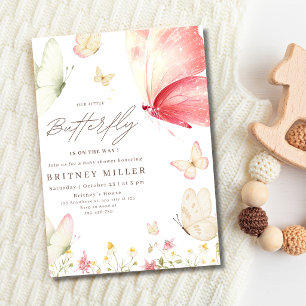 Girl Baby Shower Boho Floral Butterfly Garden Invitation
