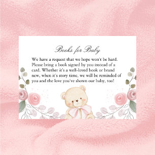 Girl Baby Shower Books for Baby Enclosure Card