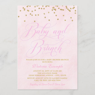 Girl Baby Shower Brunch Invitations