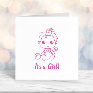 Girl Baby Shower Gender Reveal Self-inking Stamp