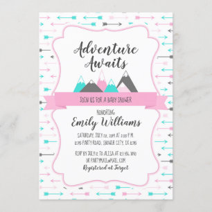 Girl Baby Shower Invitation Adventure Awaits