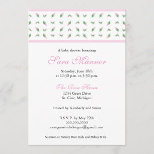 Girl Baby Shower Invitation - Rosebud