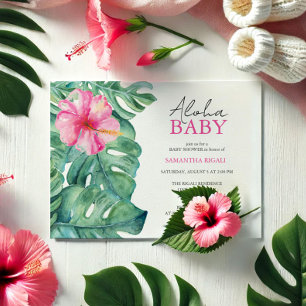 Girl Baby Shower Invitations Aloha