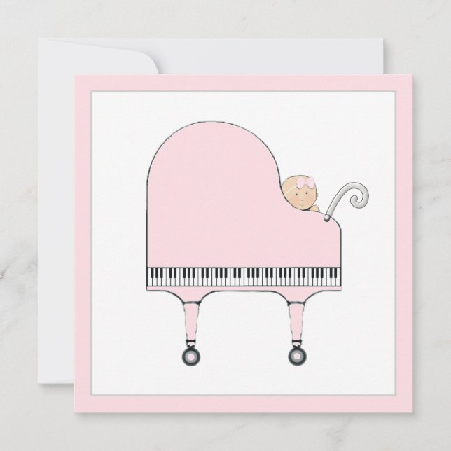 Girl Baby Shower Music Theme Invitation (Front)