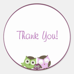 Girl Baby Shower Owl Sticker