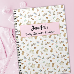 Girl Baby Shower Planner-Keepsake Vintage Toys Notebook