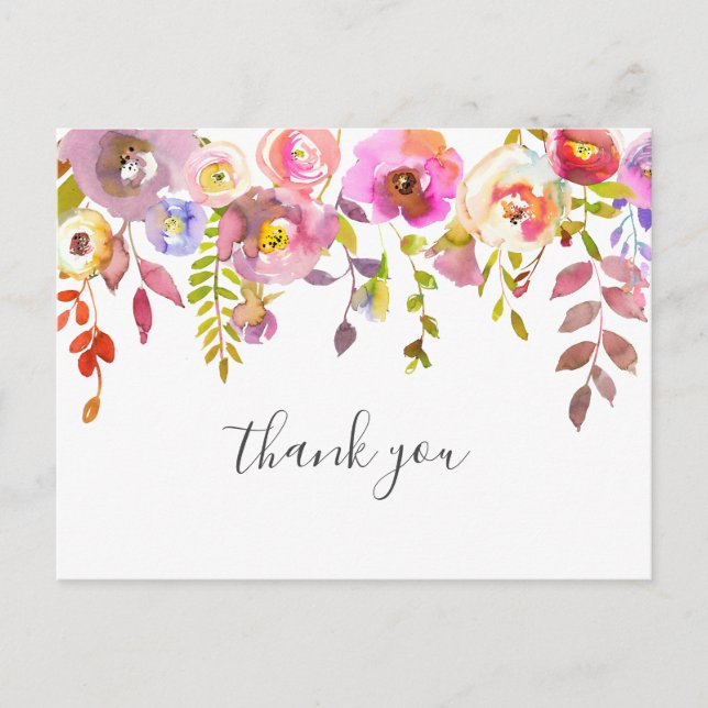 Girl baby shower poem thank you postcard (Front)